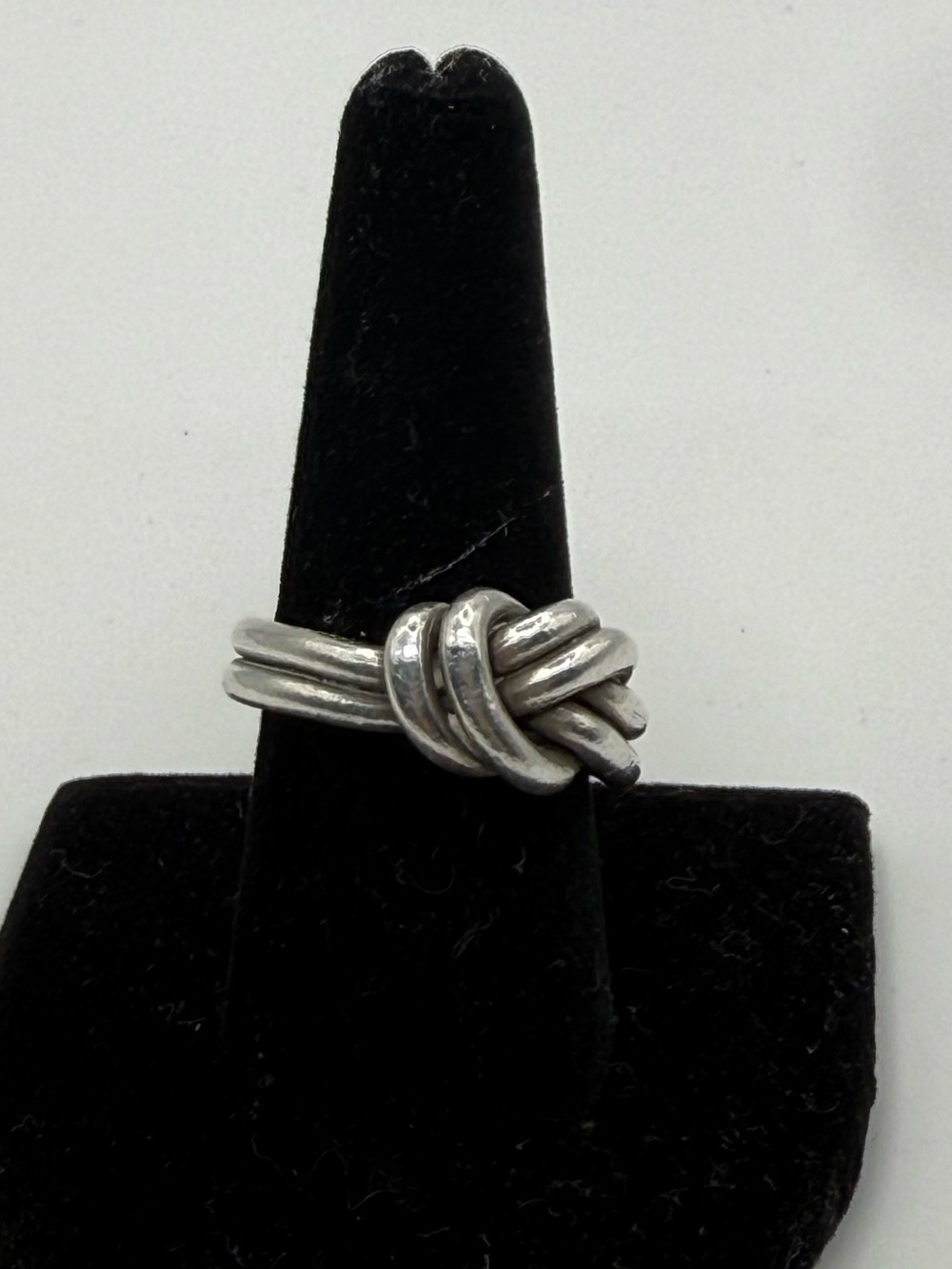 Thai Hill Tribe Style Double Knot Silver Ring Size 8.5